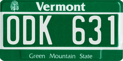 VT license plate ODK631