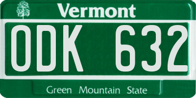 VT license plate ODK632