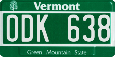 VT license plate ODK638