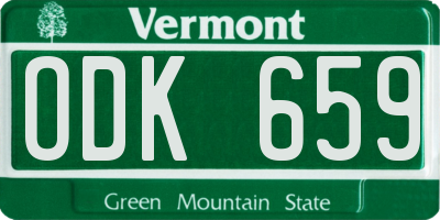 VT license plate ODK659