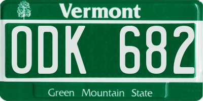 VT license plate ODK682