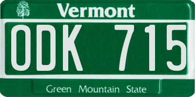 VT license plate ODK715