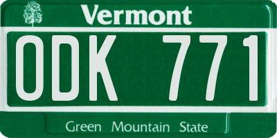 VT license plate ODK771