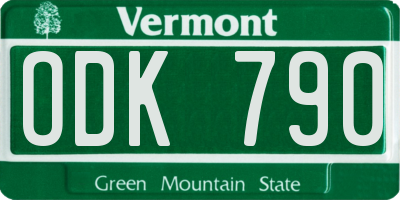 VT license plate ODK790