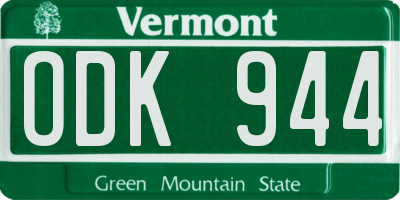 VT license plate ODK944