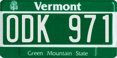 VT license plate ODK971