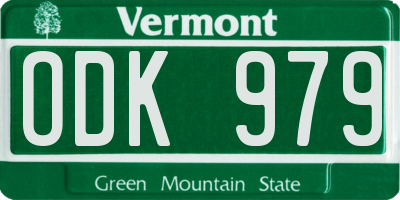 VT license plate ODK979