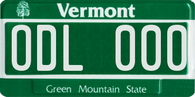 VT license plate ODL000