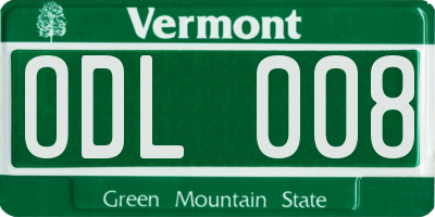 VT license plate ODL008