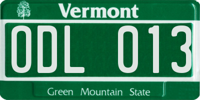 VT license plate ODL013