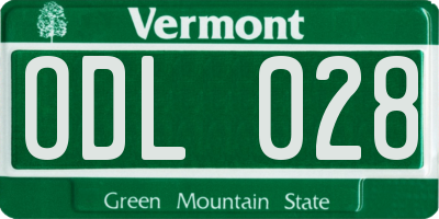 VT license plate ODL028