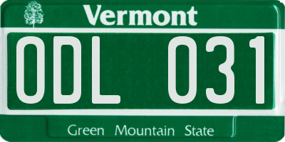 VT license plate ODL031