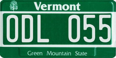 VT license plate ODL055