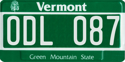 VT license plate ODL087