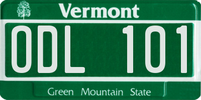 VT license plate ODL101