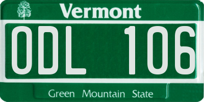 VT license plate ODL106