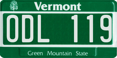VT license plate ODL119