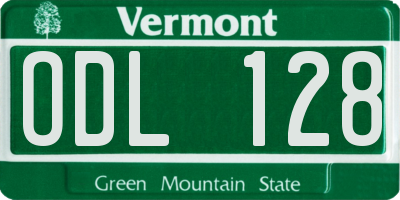 VT license plate ODL128