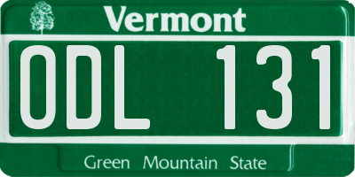 VT license plate ODL131