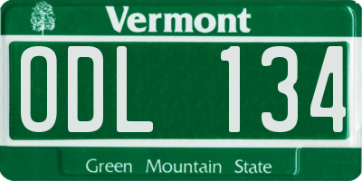 VT license plate ODL134