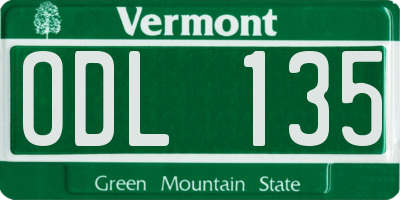 VT license plate ODL135