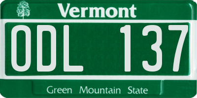 VT license plate ODL137