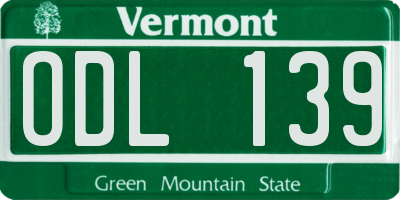 VT license plate ODL139
