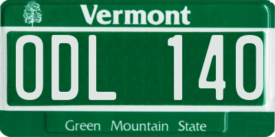 VT license plate ODL140