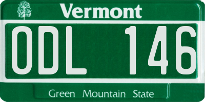 VT license plate ODL146