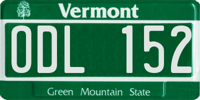 VT license plate ODL152