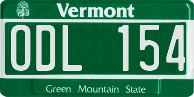 VT license plate ODL154