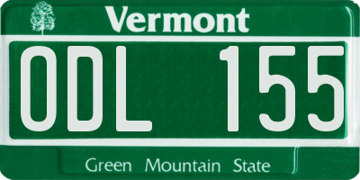 VT license plate ODL155