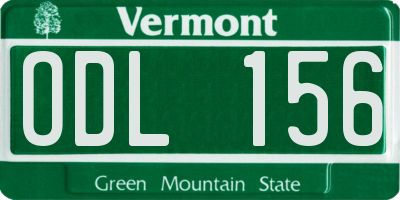VT license plate ODL156