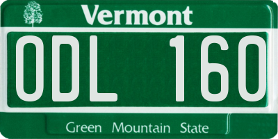 VT license plate ODL160