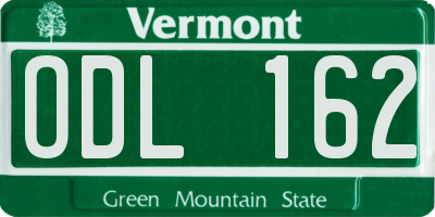 VT license plate ODL162