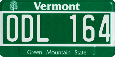 VT license plate ODL164