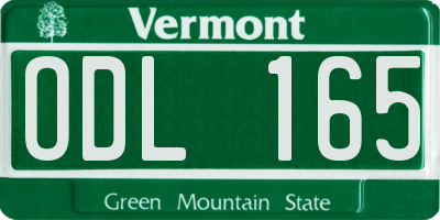VT license plate ODL165