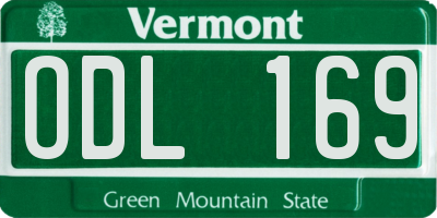 VT license plate ODL169