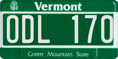 VT license plate ODL170