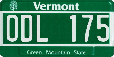 VT license plate ODL175