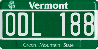 VT license plate ODL188