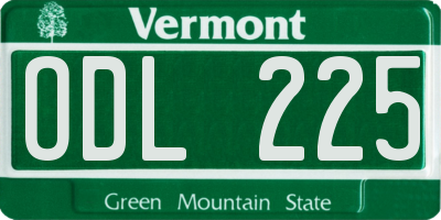 VT license plate ODL225