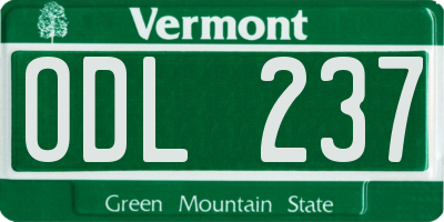 VT license plate ODL237