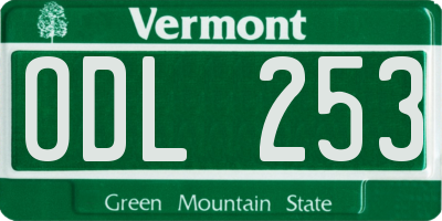 VT license plate ODL253
