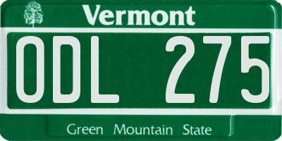 VT license plate ODL275