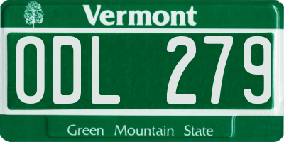 VT license plate ODL279