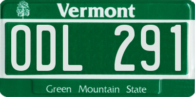 VT license plate ODL291
