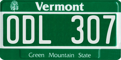 VT license plate ODL307