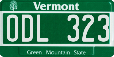 VT license plate ODL323