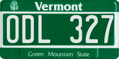 VT license plate ODL327